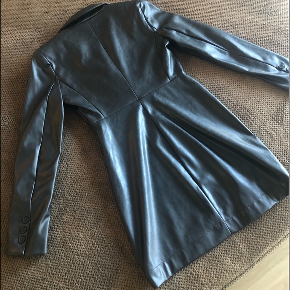 EXPRESS X NEGIN MIRSALEHI Black Leather Mini Dress - Picture 8 of 9